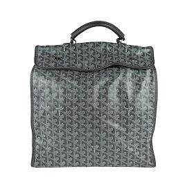 Mochila de couro cinza e branco Goyard Marrom Branco