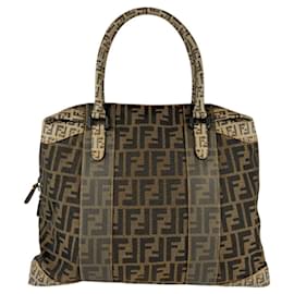 Fendi-Fendi Zucca Handbag-Brown