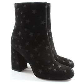 Red Valentino Leather Ankle Boots Black Black