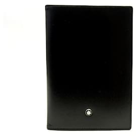 Montblanc-NINE PASSPORT HOLDER MONTBLANC MEISTERSTUCK 38434 BLACK LEATHER HOLDER-Black