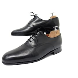 JM Weston-JM WESTON RICHELIEU 307 8E 42 BLACK GOAT LEATHER SHOES-Black