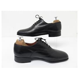 JM Weston-JM WESTON RICHELIEU 307 8E 42 BLACK GOAT LEATHER SHOES-Black