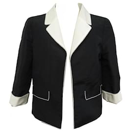 Chanel-CHANEL JACKET BOLERO P26838V17313 38 M BLACK SILK JACKET-Black