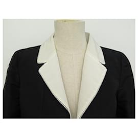 Chanel-CHANEL JACKET BOLERO P26838V17313 38 M BLACK SILK JACKET-Black