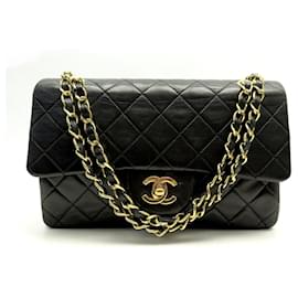 Chanel-VINTAGE CHANEL TIMELESS CLASSIC PM BLACK LEATHER SHOULDER BAG-Black