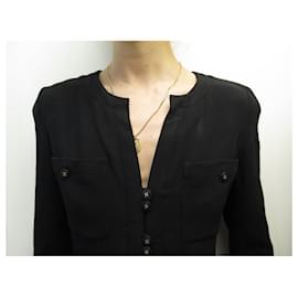 Chanel-VINTAGE CHANEL JUMPSUIT WITH CC LOGO BUTTONS SIZE 40 BLACK PANTS SUIT-Black