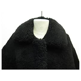 Yves Salomon-YVES SALOMON METEO SHEEPSKIN REVERSIBLE COAT 20WMV61268MEPR 34 XS COAT-Black