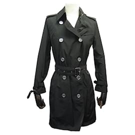 Burberry-BURBERRY BRIT TRENCH COAT 3751415 COTTON M 38 BELT COAT-Black