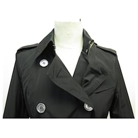 Burberry-BURBERRY BRIT TRENCH COAT 3751415 COTTON M 38 BELT COAT-Black
