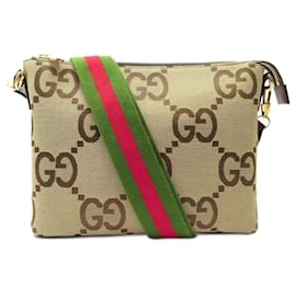 Gucci-NEW GUCCI JUMBO MESSENGER BAG IN GG SUPREME CANVAS 699130 SHOULDER BAG-Beige