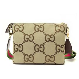 Gucci-NEW GUCCI JUMBO MESSENGER BAG IN GG SUPREME CANVAS 699130 SHOULDER BAG-Beige