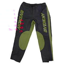 Givenchy-GIVENCHY BIKER LOGO PANTS BM507Q10PW L 46 FR 50 IT RED BLACK TROUSERS-Other