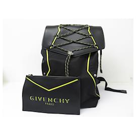 Givenchy-NINE GIVENCHY BACKPACK BK506FK0VQ-003 CANVAS & LEATHER POUCH BACKPACK-Black