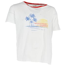 Saint Laurent-Saint Laurent 2017 Waiting For Sunset T-Shirt in White Cotton-White