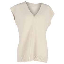 Chaleco de punto Iris & Ink en lana ecru Blanco Crudo