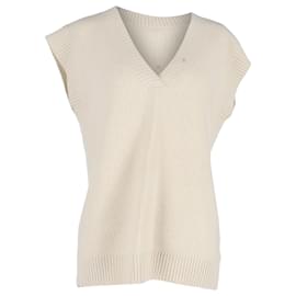 Iris & Ink Strickweste aus ecru Wolle Weiß Roh