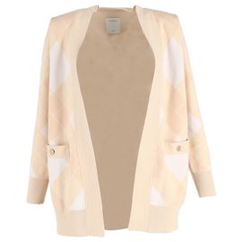 Cardigan ouvert imprimé Glenda de Sandro Paris avec poches en laine multicolore Multicolore