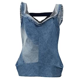 Junya Watanabe-Junya Watanabe SS19 Off Shoulder Blouse in Blue Denim-Blue,Light blue