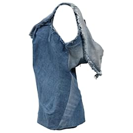 Junya Watanabe-Junya Watanabe SS19 Off Shoulder Blouse in Blue Denim-Blue,Light blue