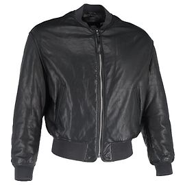 Alexander McQueen Bomber Jacket in Black Leather Black