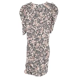 Isabel Marant-Isabel Marant Brizia Ruched Mini Dress in Floral Print Silk-Other