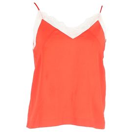 Top de seda roja con encaje Maje Roja