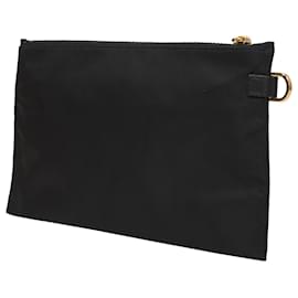 Versace-Versace Zipped Pouch in Black Nylon Canvas-Black