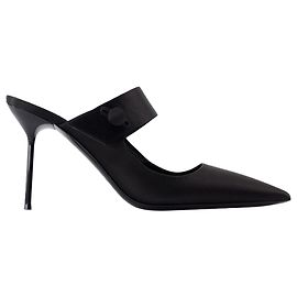 Lidia Couture Sabot 90 Pump - Paris Texas - Seta - Nero Nero