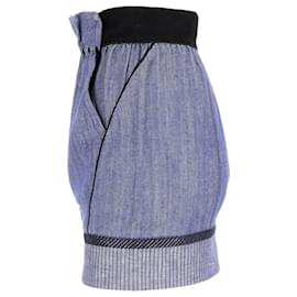 Louis Vuitton- Louis Vuitton Drawstring Effect Mini Skirt in Blue Cotton-Blue