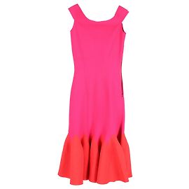 Vestido midi off-shoulder em malha jacquard Alexander Mcqueen em viscose rosa Rosa