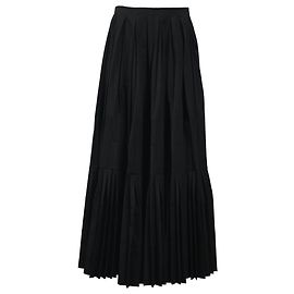 Jupe midi en polyester noir avec accents plissés de Junya Watanabe Noir
