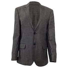 Hugo Boss- Boss by Hugo Boss Plaid Single-Breasted Blazer in Grey Wool-Grey