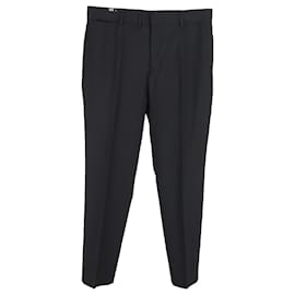 Saint Laurent-Saint Laurent Straight Leg Trousers in Black Wool-Black