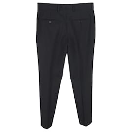 Saint Laurent-Saint Laurent Straight Leg Trousers in Black Wool-Black