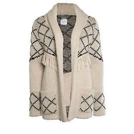 Anine Bing Fransen ethnischer Cardigan Weiß Roh