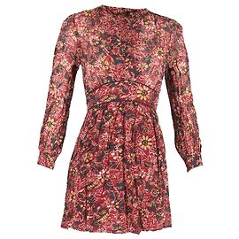 Ba&Sh Blumendruck Mini Langarmkleid aus mehrfarbiger Viskose Mehrfarben