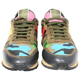 Valentino Garavani-Valentino Garavani Rockrunner Sneakers in Multicolor Leather and Suede-Multiple colors