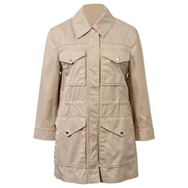 Hermès- Hermès Buttoned Windbreaker Jacket in Beige Cotton-Beige
