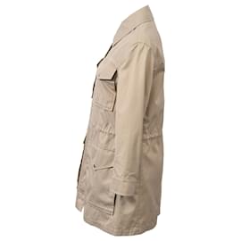 Hermès- Hermès Buttoned Windbreaker Jacket in Beige Cotton-Beige