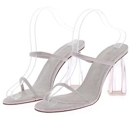 Autre Marque NON SIGNE / UNSIGNED Sandals T.EU 39 Leather Silvery