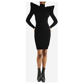Balenciaga-Black pagoda cable knit dress - size XS-Black