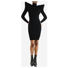 Balenciaga Robe en tricot cable noir - taille XS Noir