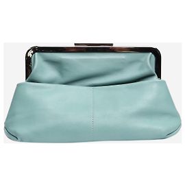 Marni Hellblaue Leder-Clutch Blau