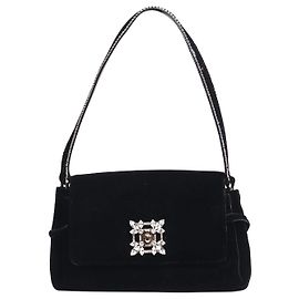 Roger Vivier Borsa a spalla in velluto nero Nero