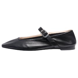 Autre Marque-Black leather Mary Jane flats - size EU 38-Black