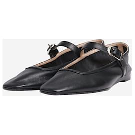 Autre Marque-Black leather Mary Jane flats - size EU 38-Black