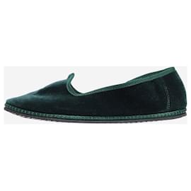 Autre Marque-Dark green velvet ballet flats - size EU 37-Green