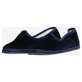 Autre Marque-Dark blue velvet ballet flats - size EU 37-Blue