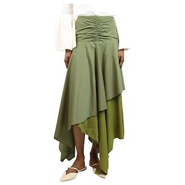 Loewe Khaki Hankerchief-hem maxi skirt - size UK 10 Green