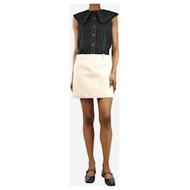 Autre Marque-Ivory linen mini skirt - size UK 8-Cream